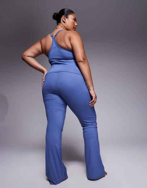 4505 - Curve - Icon - Smalle yogalegging met wijde pijpen en hoge taille in porseleinblauw - view 1