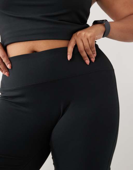 4505 Curve Icon soft touch high waist 8 inch legging shorts in black, 2 of 5