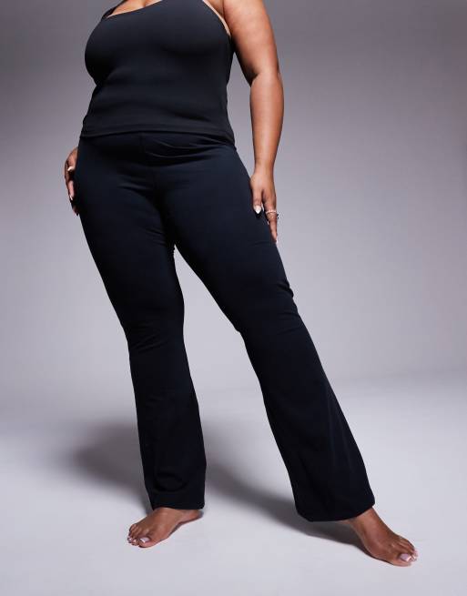 4505 Curve Icon soft touch high waist slim kick yoga leggings in black, 5 of 5