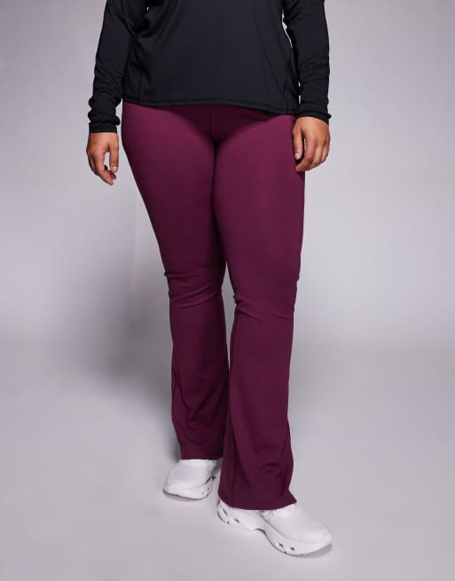4505 Curve Icon soft touch high waist slim kick yoga leggings in burgundy