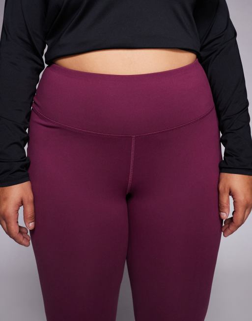 4505 Curve Icon soft touch high waist slim kick yoga leggings in burgundy