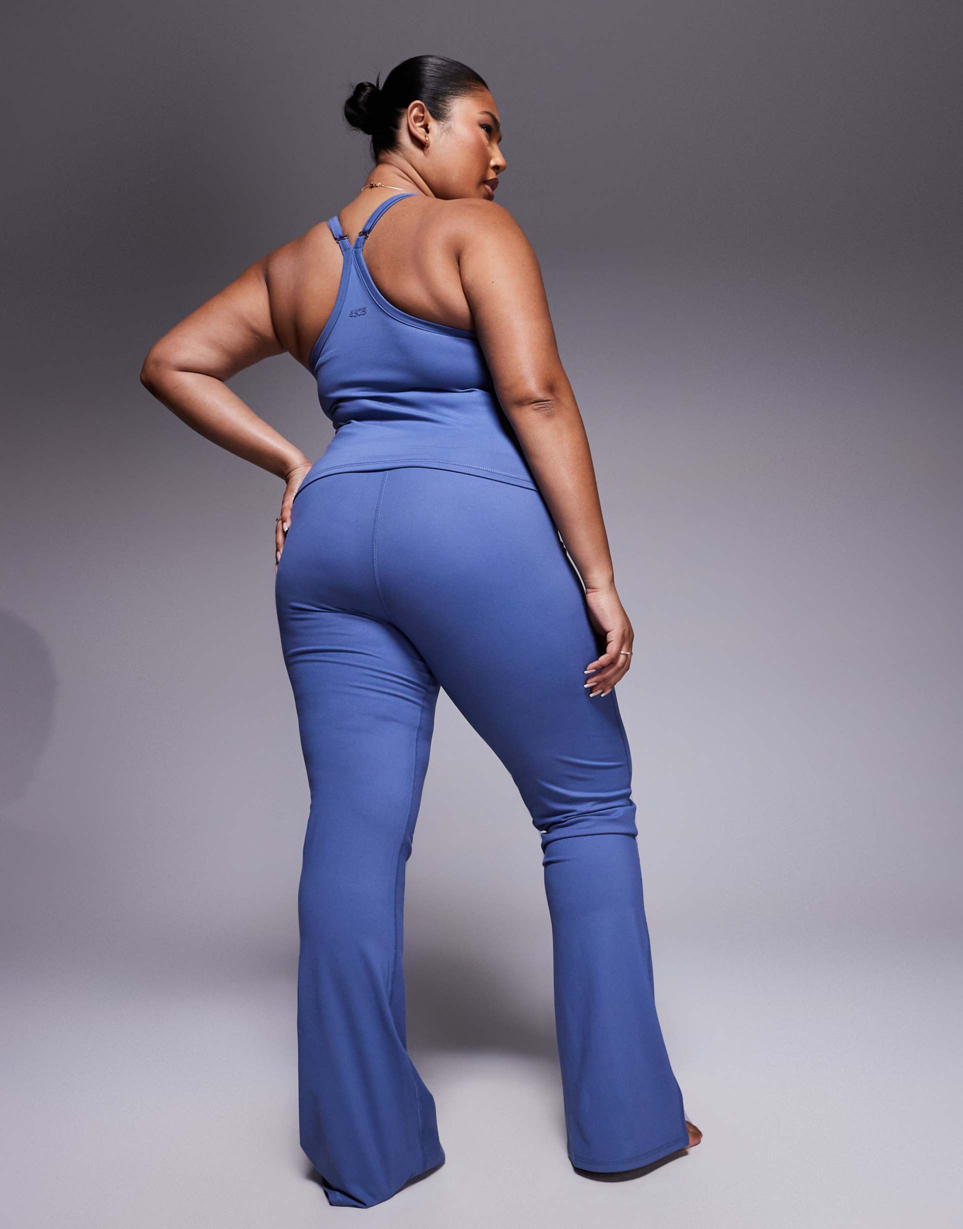 4505 curve icon soft touch high waist slim kick yoga leggings in china blue