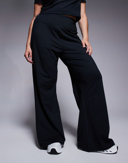 4505 Curve Icon soft touch high waist wide leg dance pants in black, 5 of 5