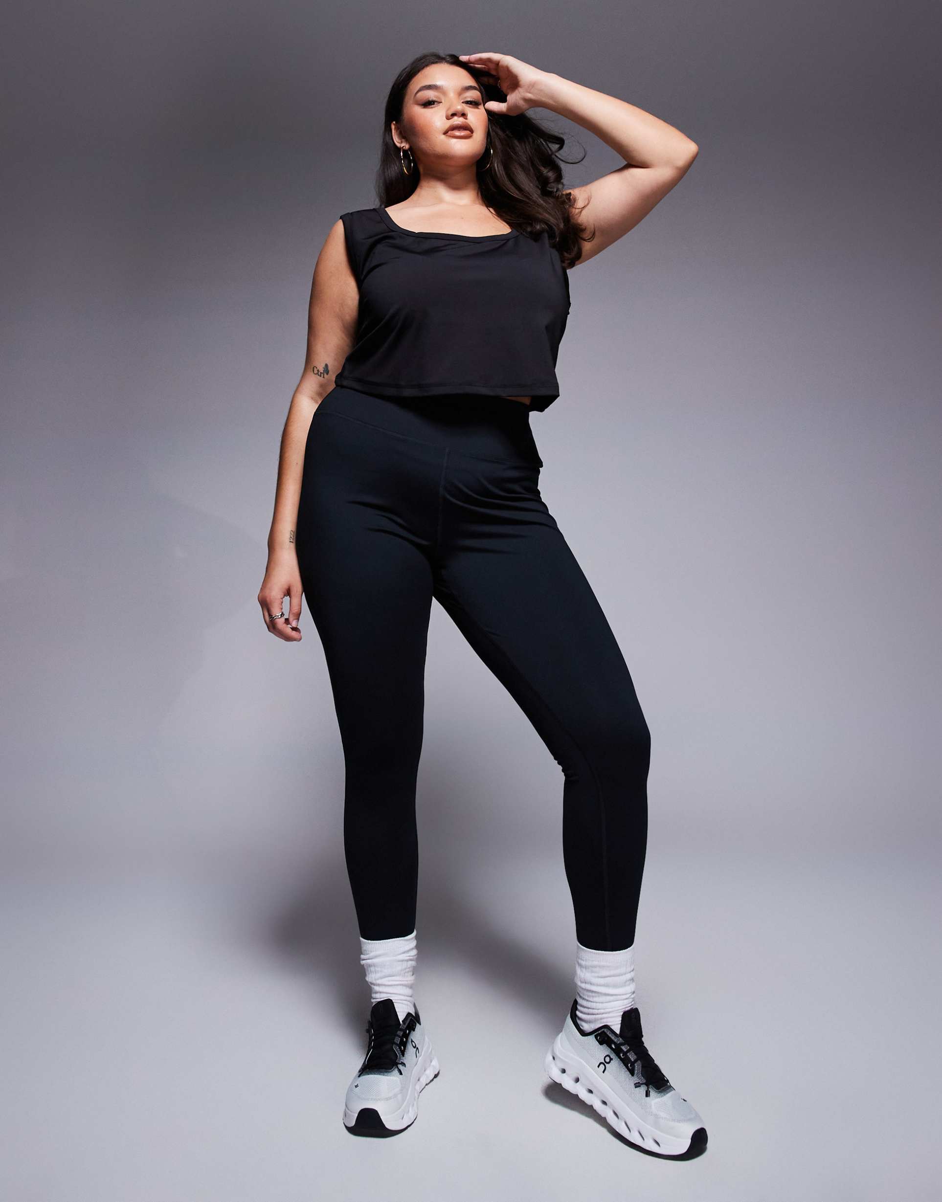 4505 curve icon soft touch high waist yoga leggings in black