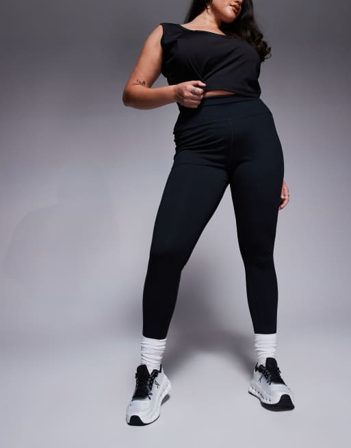 4505 Curve Icon soft touch high waist yoga leggings in black, 3 of 5