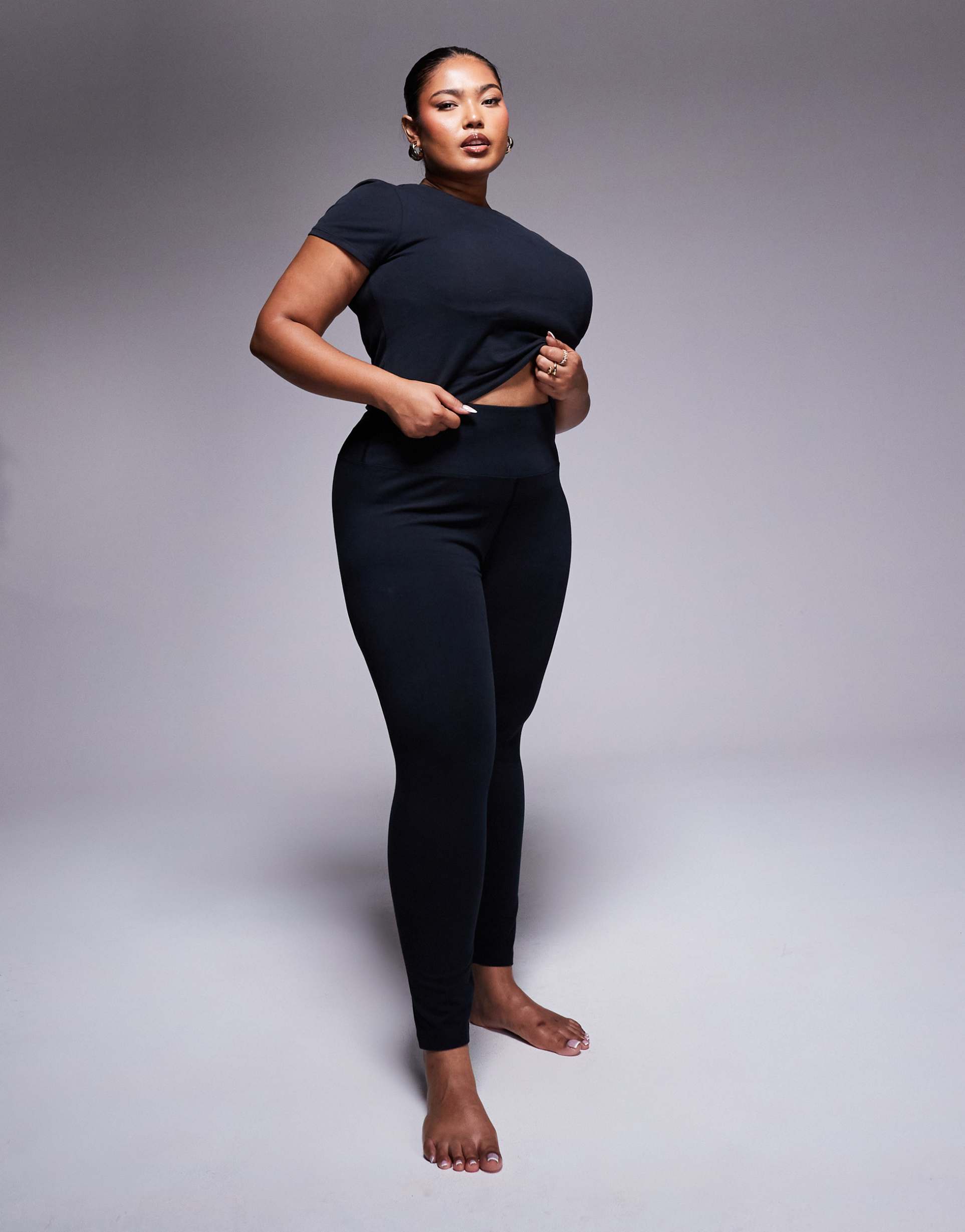 4505 curve icon soft touch high waist yoga leggings in black