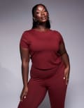 [ASOS] 4505 Curve Icon soft touch performance baby t-shirt in burgundy-Red 22 Burgundy