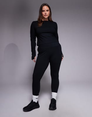 4505 Curve Icon Soft Touch Performance Long Sleeve Baby T-shirt In Black