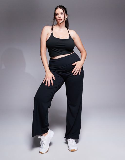 4505 Curve Icon soft touch wide leg dance pants in black 