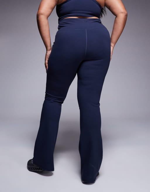 4505 Curve Icon soft touch wrap waist slim kick yoga leggings in midnight navy, 3 of 5