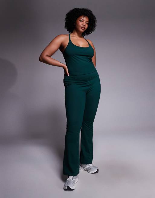 4505 Curve Icon soft touch yoga cami with inner bra and adjustable straps in evergreen, 4 of 4
