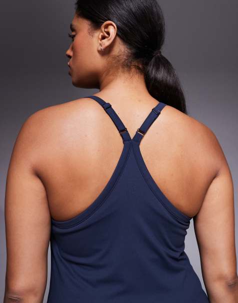 4505 Curve Icon soft touch yoga cami with inner bra and adjustable straps in midnight navy