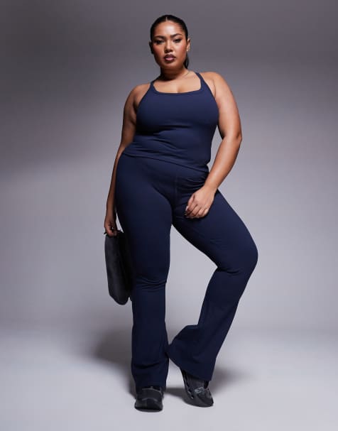 4505 Curve Icon soft touch yoga cami with inner bra in midnight navy - view 1