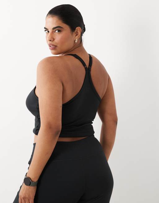 4505 Curve - Icon - Sort blød yoga-top med justerbare cami-stropper og indbygget BH, 4 af 4