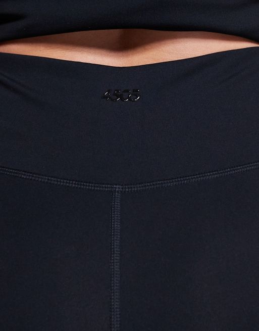 4505 Curve - Icon - Sorte bløde slim-yogaleggings med svaj og slå-om-design i taljen, 5 af 5