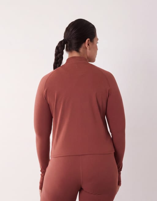 4505 Curve – Icon – Studio – Brun, mjuk topp med långa ärmar och dragkedja, 4 av 4