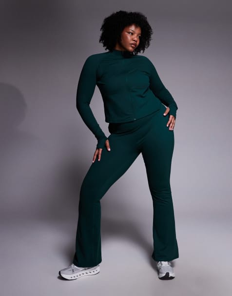 4505 Curve - Icon Studio - Top a maniche lunghe morbido al tatto color sempreverde con zip - view 1