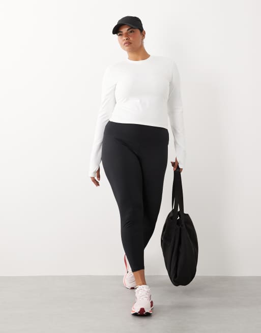 4505 Curve – Icon Studio – Weiches, knapp geschnittenes Langarm-Shirt in Weiß, 3 von 4