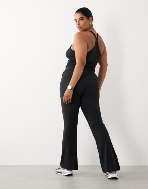 4505 Curve – Icon – Svarta, mjuka, smala yogaleggings med hög midja och utsvängda ben, 3 av 5