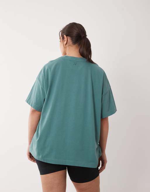 4505 Curve - Icon - T-shirt oversize en coton épais à séchage rapide - Sauge délavé, 3 de 4