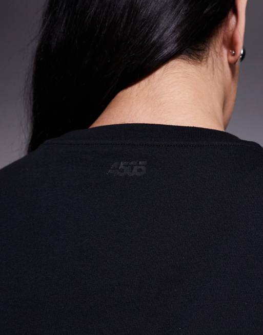 4505 Curve - Icon - T-shirt squadrata nera in cotone con finitura quick dry, 3 di 4