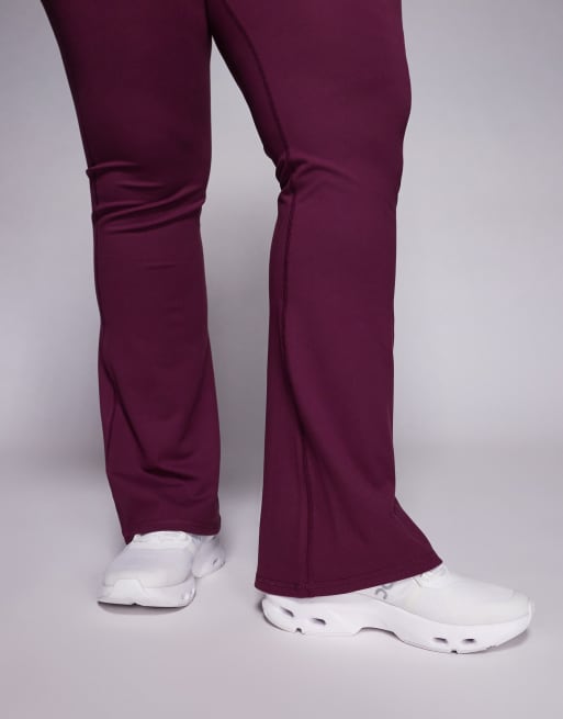 4505 Curve – Icon – Vinröda, mjuka, smala yogaleggings med utsvängda ben och hög midja, 5 av 5