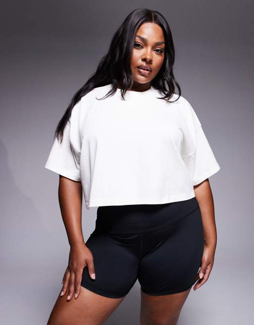 4505 Curve – Icon – Vintagevit, kort t-shirt i kraftig bomull med snabbtorkande finish
