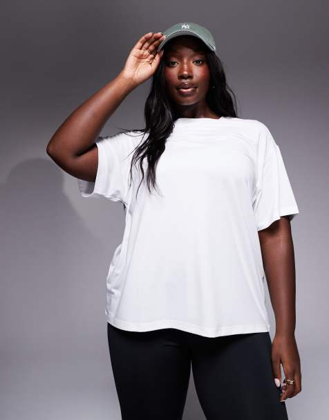 4505 Curve – Icon – Vit, snabbtorkande t-shirt i oversize för träning - view 1