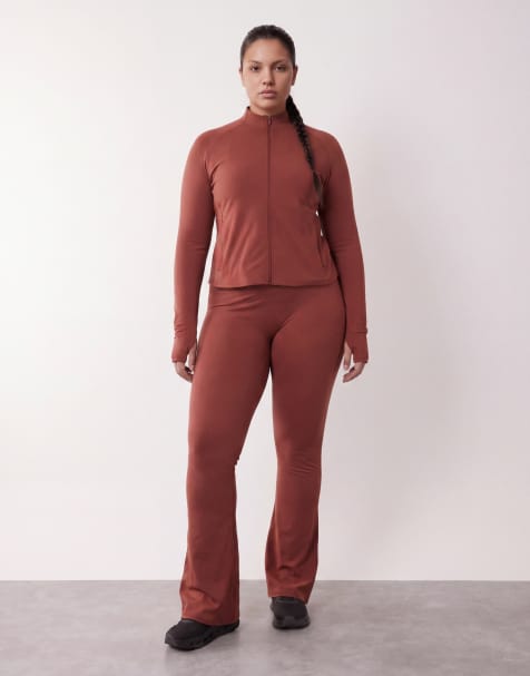 4505 Curve – Icon – Weiche, ausgestellte Yoga-Leggings in Bernsteinbraun mit hohem Bund und Slim-Fit - view 1