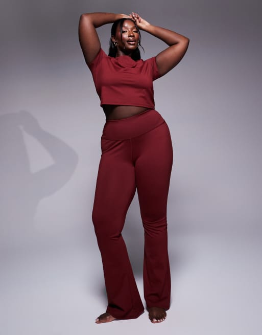 4505 Curve – Icon – Weiche Schlagleggings in Burgunderrot mit schmalem Schnitt 