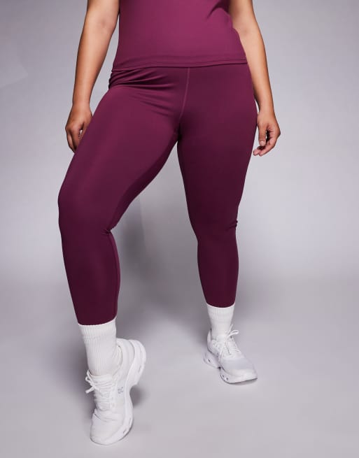 4505 Curve – Icon – Weiche Yoga-Leggings in Burgunderrot mit hohem Bund, 2 von 5