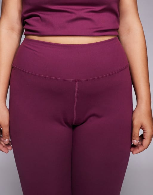 4505 Curve – Icon – Weiche Yoga-Leggings in Burgunderrot mit hohem Bund, 3 von 5