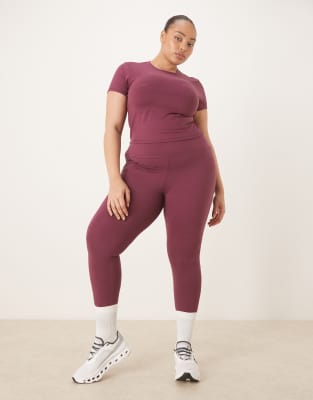 4505 Curve - Icon - Weiche Yoga-Leggings in Maulbeere mit hohem Bund-Lila