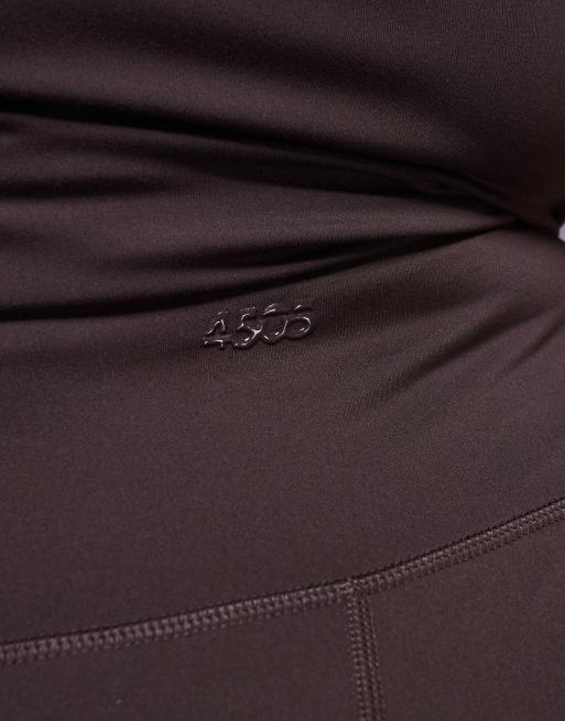 4505 Curve – Icon – Weiche Yoga-Leggings in Schokobraun mit hohem Bund, 4 von 5