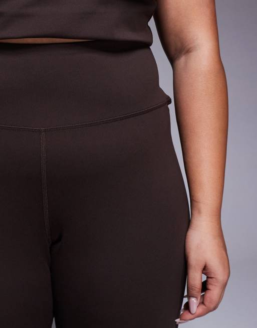 4505 Curve – Icon – Weiche Yoga-Leggings in Schokobraun mit hohem Bund, 5 von 5