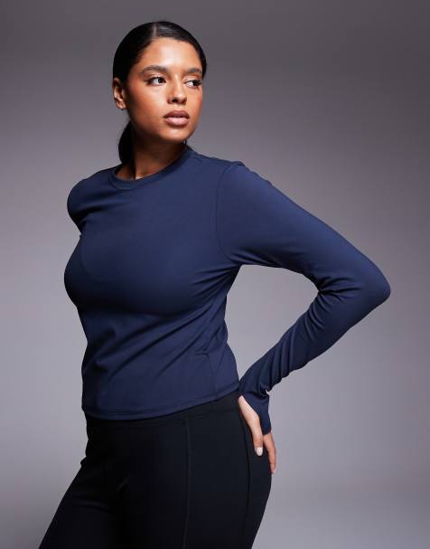 4505 Curve – Icon – Weiches, langärmliges Shirt in Mitternachtsmarineblau mit knappem Schnitt - view 1