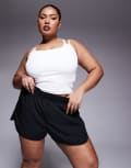 [ASOS] 4505 Curve Icon woven run shorts with zip pockets in black 18 Black