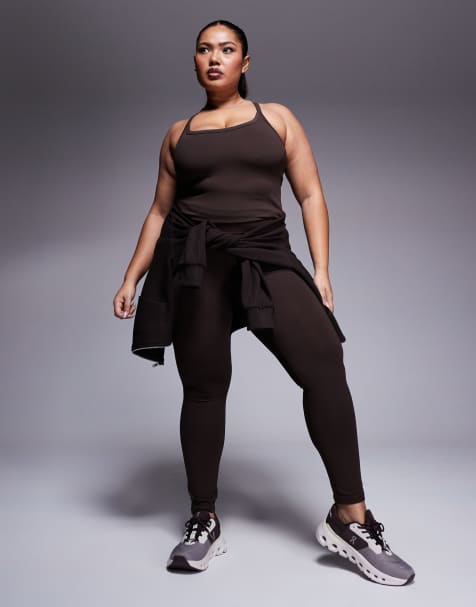 4505 - Curve - Icon - Zachte yoga-fitnesslegging in chocoladebruin - view 1