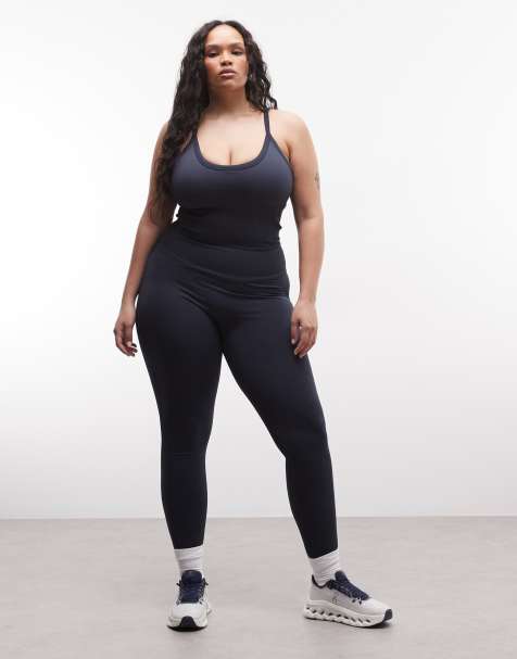 4505 Curve - Indigoblåt sæt med leggings og formgivende sømløs top - view 1