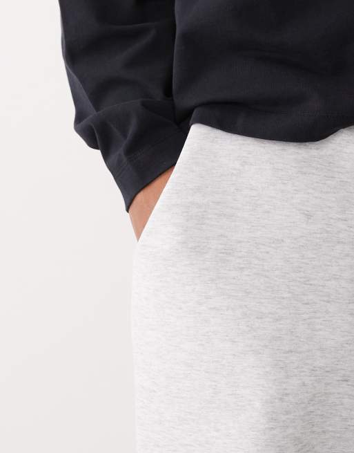 4505 Curve jogger à jambes larges en tissu effet scuba, gris chiné clair, 3 de 5