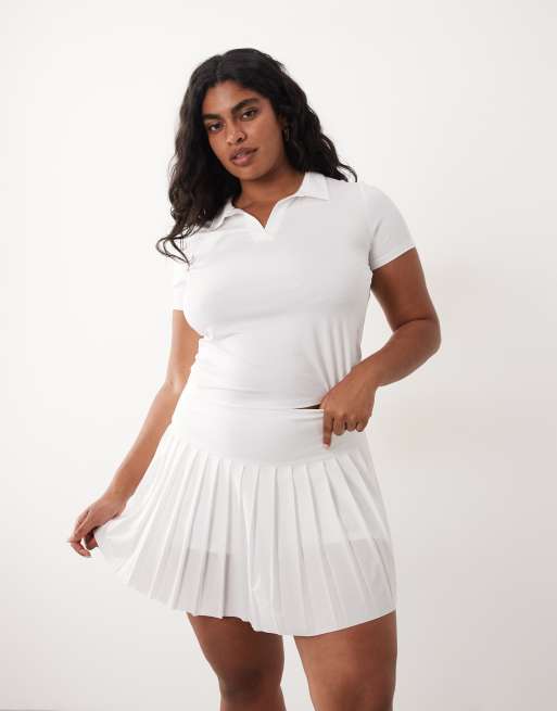 4505 Curve - Jupe de sport plissée style tennis avec short intégré - Blanc, 2 de 5