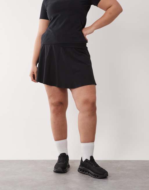 4505 Curve - Jupe de tennis fluide avec short intégré - Noir, 5 de 5