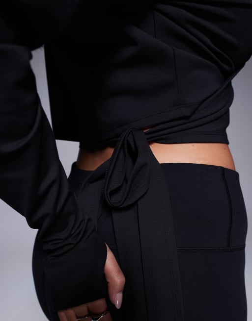 4505 Curve – Langärmliges Ballett-Oberteil in Schwarz mit weicher Haptik und Wickeldesign, 3 von 4