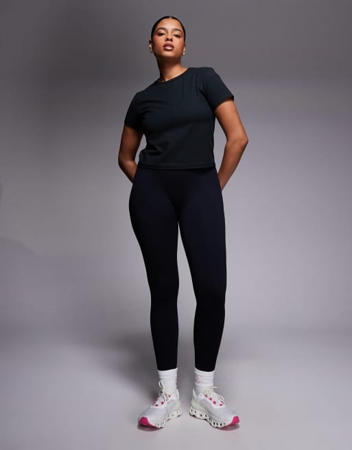 4505 Curve - Legging de sport sans coutures à taille haute et micro-côtes - Noir, 3 de 5