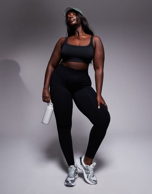 4505 Curve - Legging de sport sans coutures effet sculptant à taille haute - Noir 