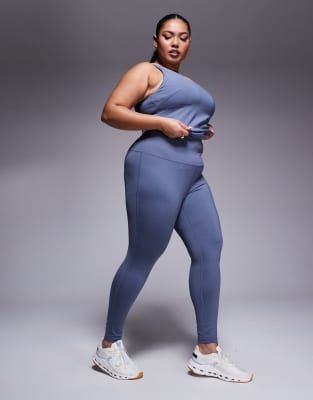 4505 Curve - Legging taille haute de running avec poche zippée pour téléphone - Bleuet