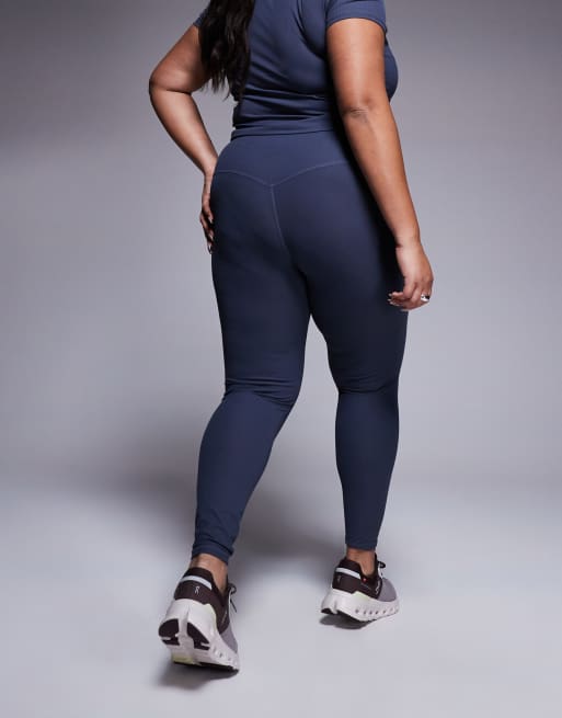 4505 Curve - Leggings da palestra morbidi grigio blu a coste a vita alta , 2 di 5