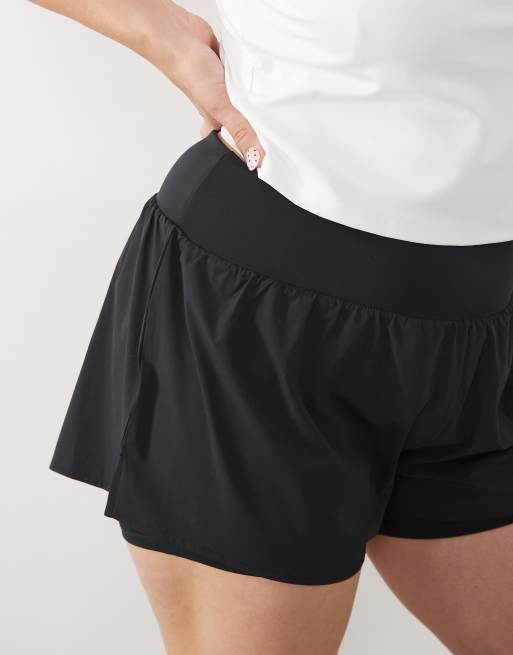4505 Curve let 2-i-1 løbeshorts med lynlåslommer i sort, 2 af 5