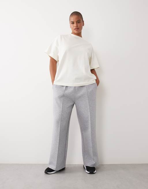 4505 Curve oversized T-shirt van zware katoen met studio-opdruk op de achterkant in vintage wit, 2 van 4