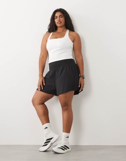 4505 Curve - Pantaloncini da corsa svasati neri con fodera in jersey, 3 di 5